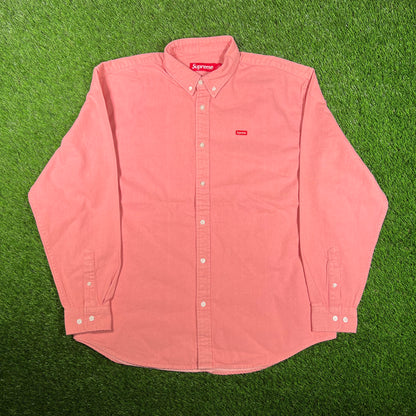 Supreme Pink Small Box Logo Denim Shirt (2025) Size Large NEW x15825