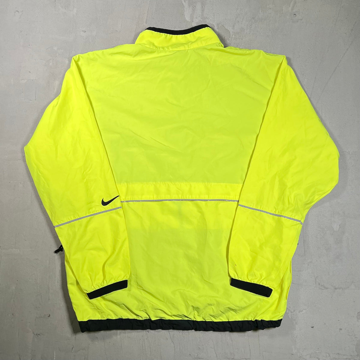 1990s Nike Neon Yellow Light Zip Up Windbreaker Size Medium USED v20346