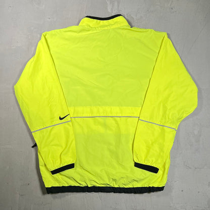 1990s Nike Neon Yellow Light Zip Up Windbreaker Size Medium USED v20346