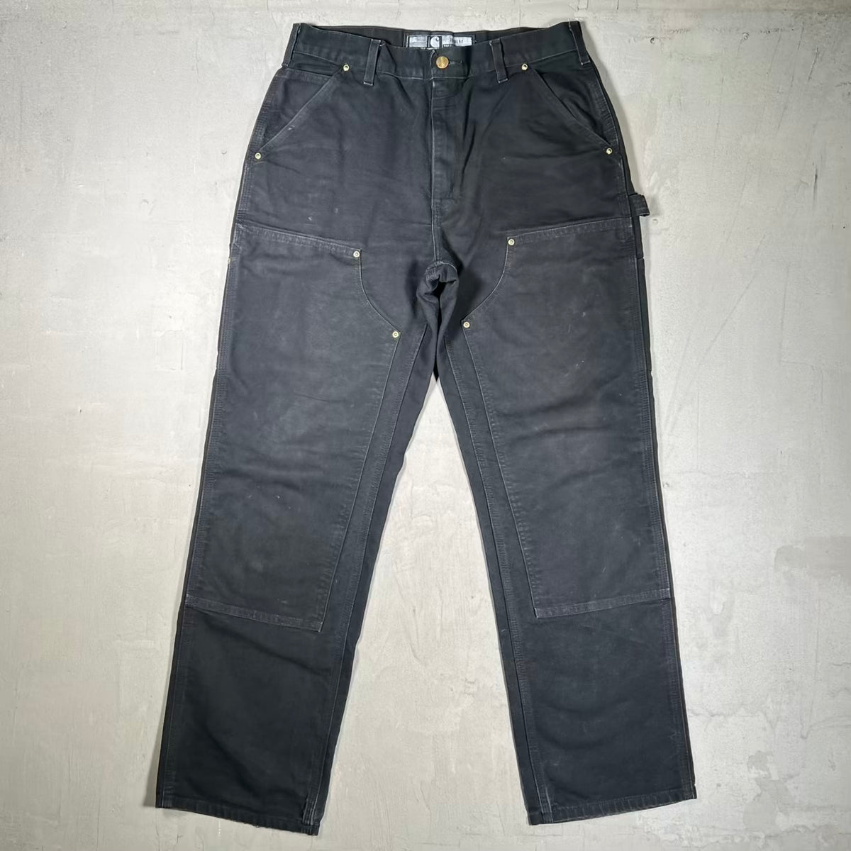 Y2K Carhartt Black Double Knee Carpeneter Pants Size 32 USED v20300