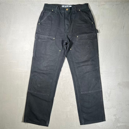 Y2K Carhartt Black Double Knee Carpeneter Pants Size 32 USED v20300