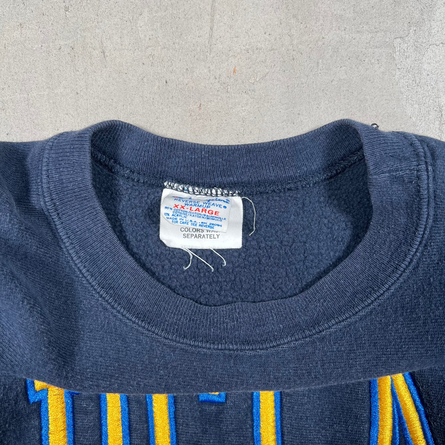1990s UCLA Reverse Weave Champion Blue Crewneck Size XXL USED v19024