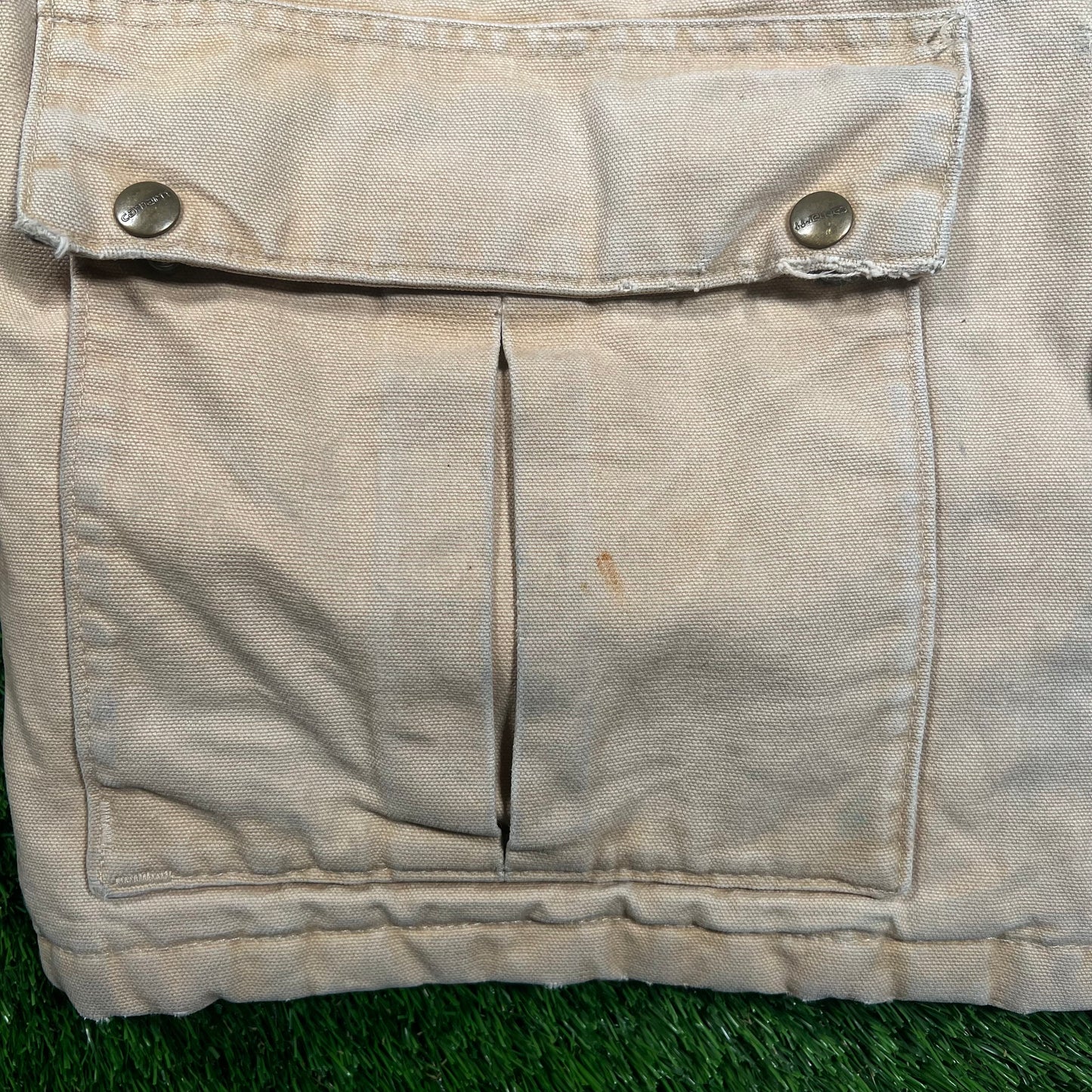1990s Carhartt Union Made Khaki Field Coat Size Large USED