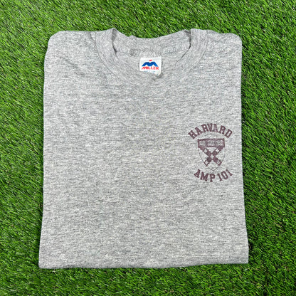 1980s Harvard Heather Grey Tee Size XL USED v16864