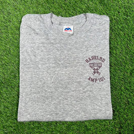 1980s Harvard Heather Grey Tee Size XL USED v16864
