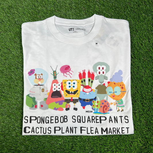 Uniqlo Spongebob Square Pants White Tee Size Medium NEW x14417