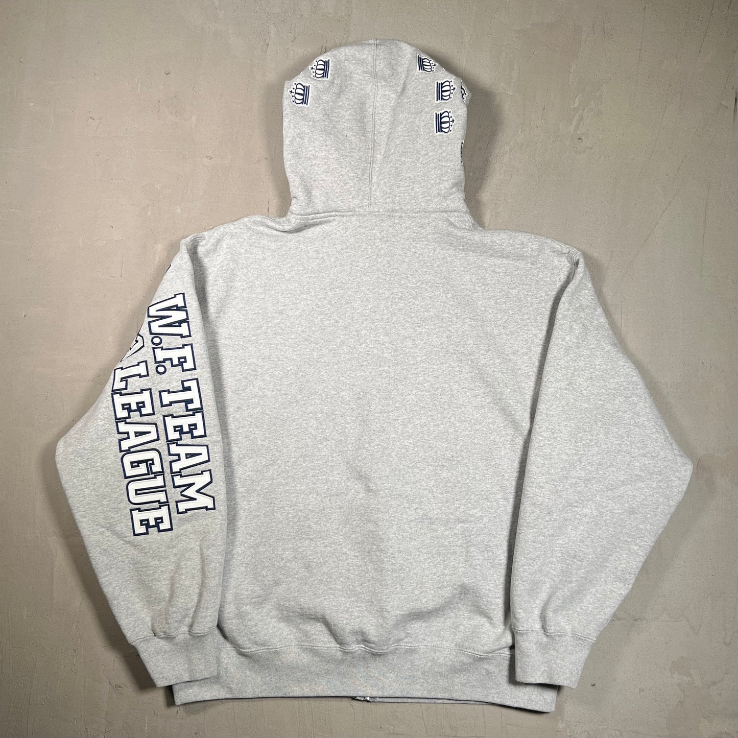 Supreme League Champs Grey Zip Up Hoodie Size Large USED x17400