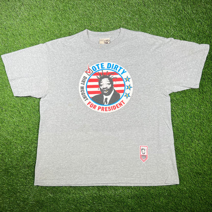 Y2K ODB Old Dirty Bastard For President Dirt Mcgirt Grey Tee Size XL USED v17125