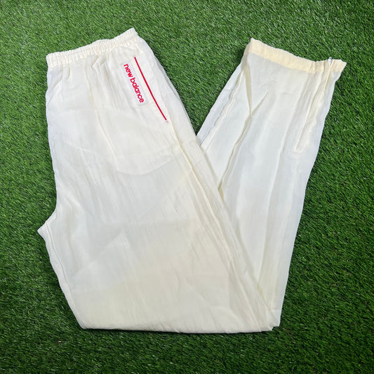 1990s New Balance White Nylon Track Pants Size Large USED v17028