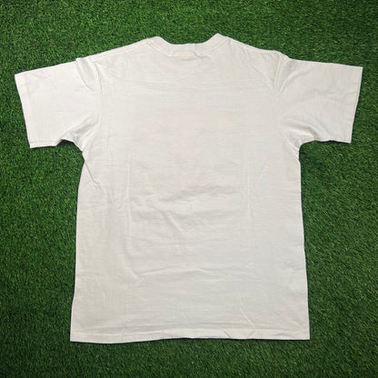 1990s Elvis Presley Recent Sighting Pop Art White Tee Size Large USED v18668
