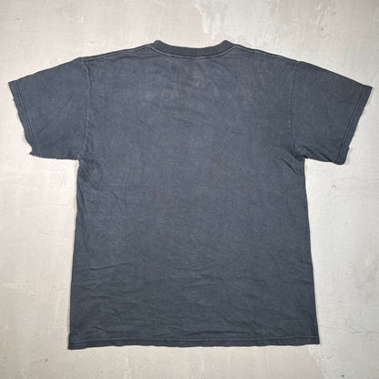 1990s Taz Poker Washed Black tee Size Large USED v19104