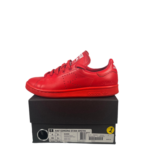Adidas Stan Smith Raf Simons Comfort Red (2014) Size 4 USED s18474