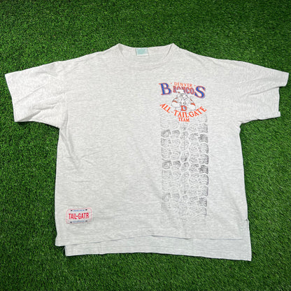 1990s Denver Broncos "Tailgate Team" Grey Tee Size XL USED v18484