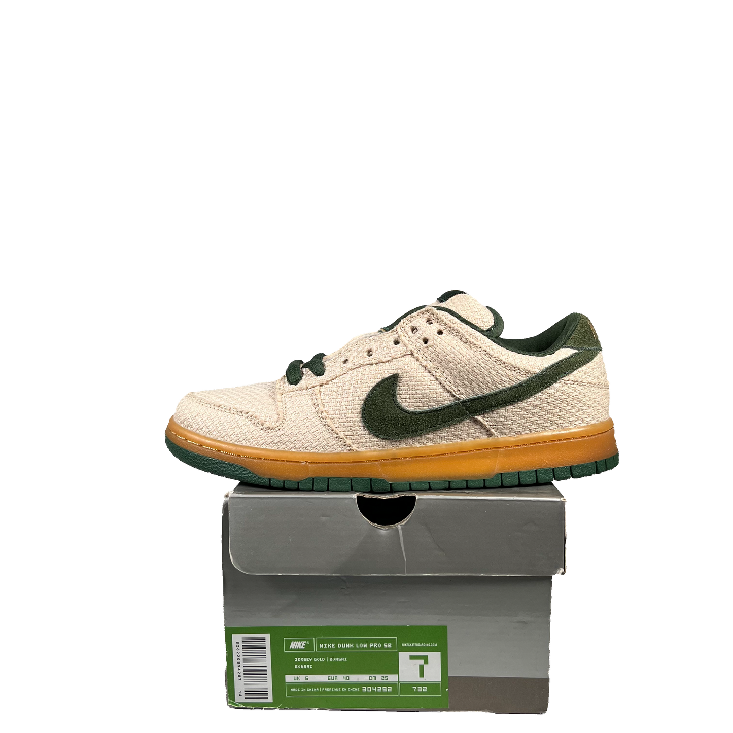 Nike SB Dunk Low Bonsai Green Hemp 2004 Size 7 NEW s4518