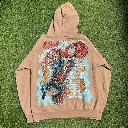 Warren Lotas "His Deal Signed in Blood' Brown Hoodie Size Medium USED x13486