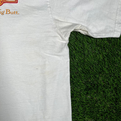 1990s Big Butt Cigars White Logo Tee Size XL USED v17381