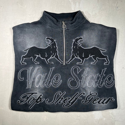 Vale Dogs Faded Quarter Zip Crewneck Size Large USED x17401