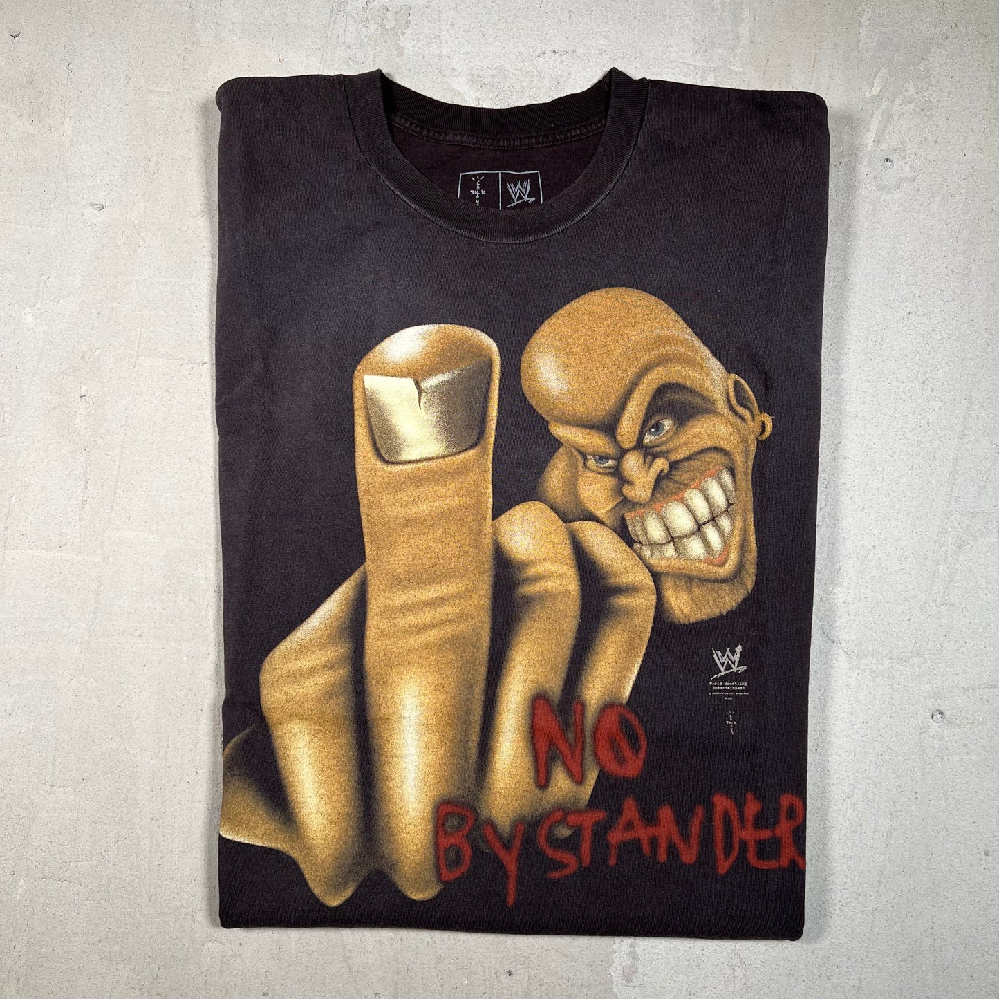 Travis Scott WWE Black "No Bystanders" Stone Cold Steve Austin Tee (2025) Size XL USED x15853