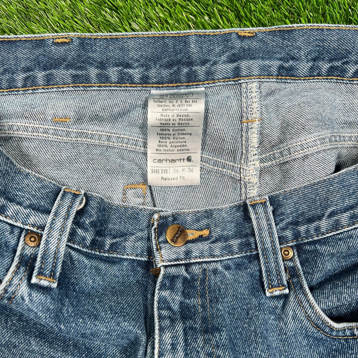 Y2K Carhartt Workwear Blue Jeans Pants Size 36 USED v18710