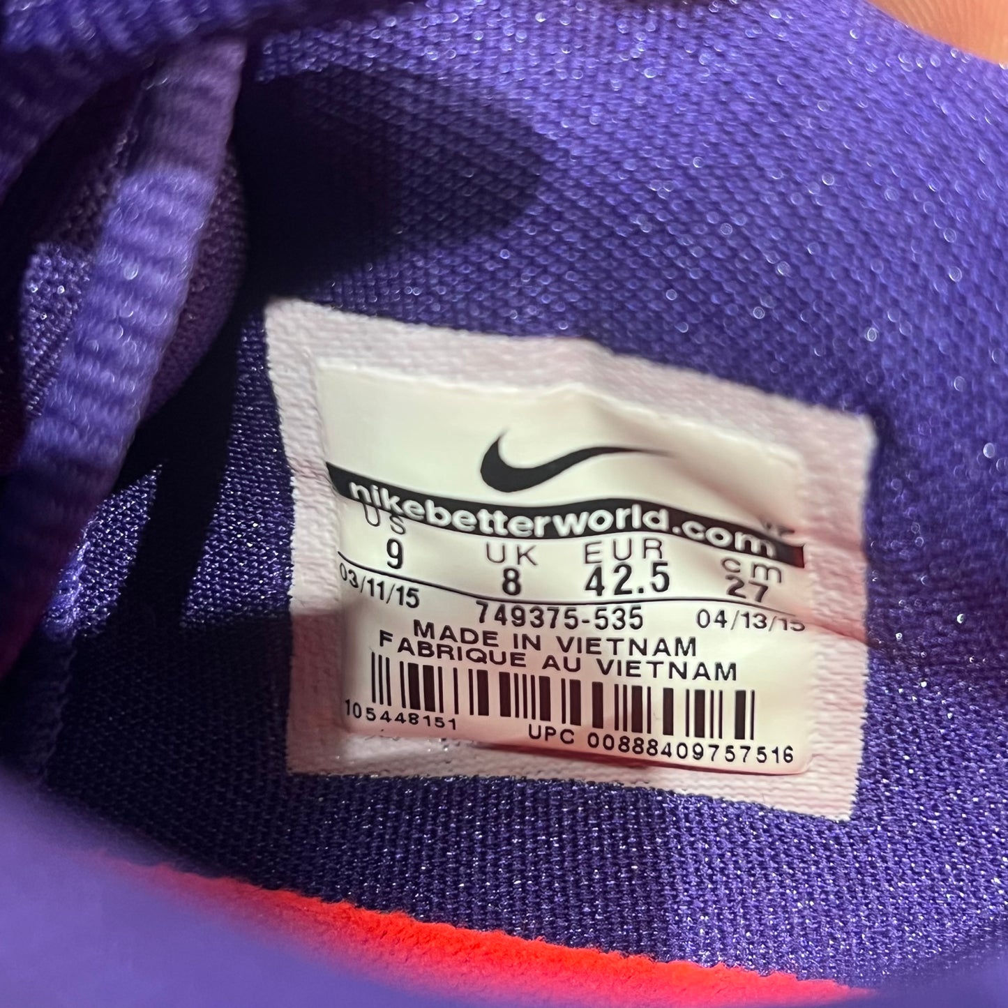 Nike KD 8 Suit (2015) Size 9 USED S20320