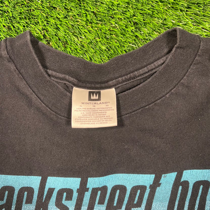 1998 Backstreet Boys Black Band Tee Size XL USED v18608