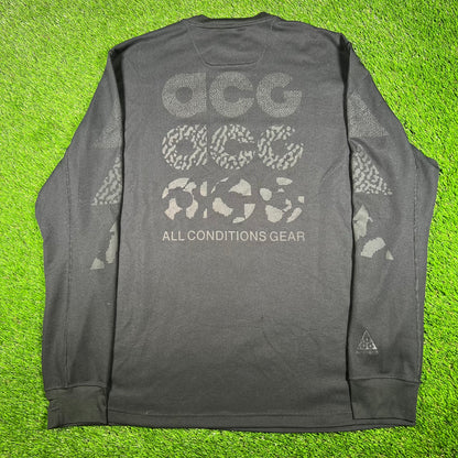 Nike ACG Black on Black Waffle Thermal Longsleeve Size XL USED x14814