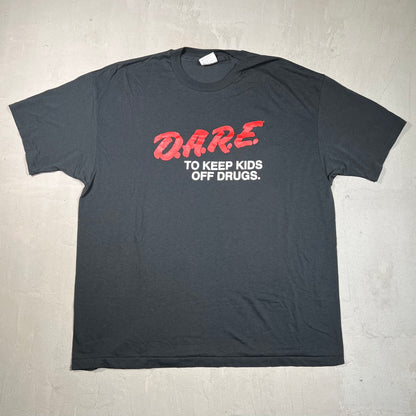 1990s Dare Black Logo Tee Size XXL USED v19345