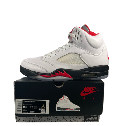 Jordan 5 Fire Red Silver Tongue (2020) Size 8.5 NEW S18630