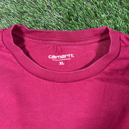 Carhartt Maroon Pocket Tee Size XL USED v18008