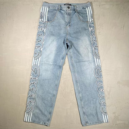Vale Stone Washed Blue Insignia Blue Jeans Size 34 USED x18926
