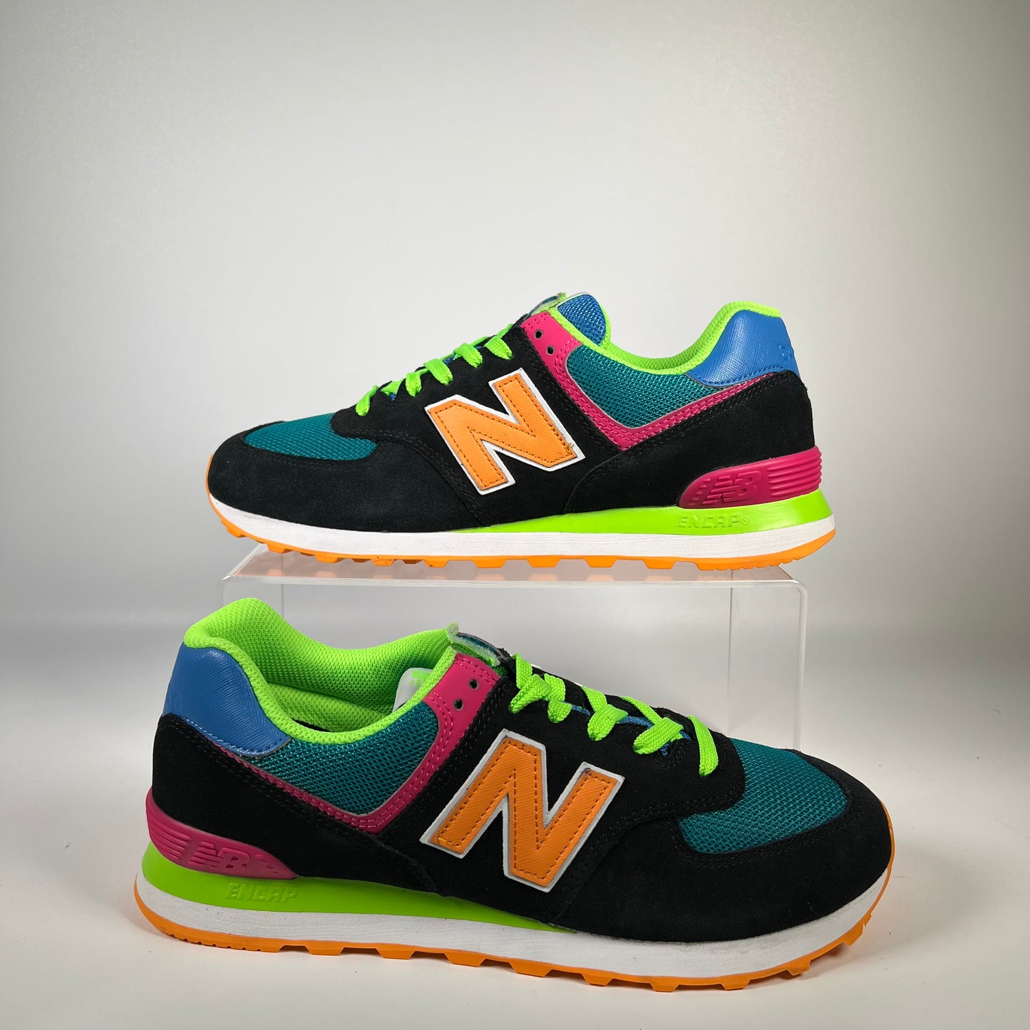 New Balance 574 Black Energy Lime (2020) Size 10.5 NEW s18756