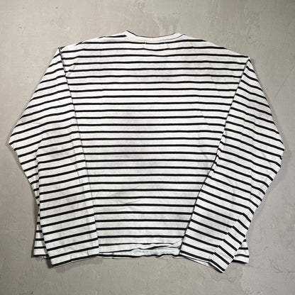 Vale Forever Stripe Emblem White/Black Longsleeve Size XL USED x17589