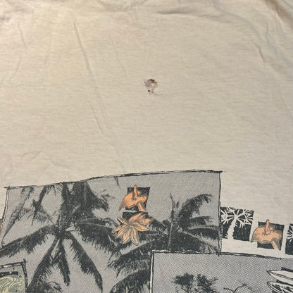 1986 Ocean Pacific Photo Wrap Pinkish Tee Size Large USED v18815