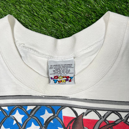 1995 Taz White "Always Rugged" Hilfiger Spoof Tee Size XL USED v17251