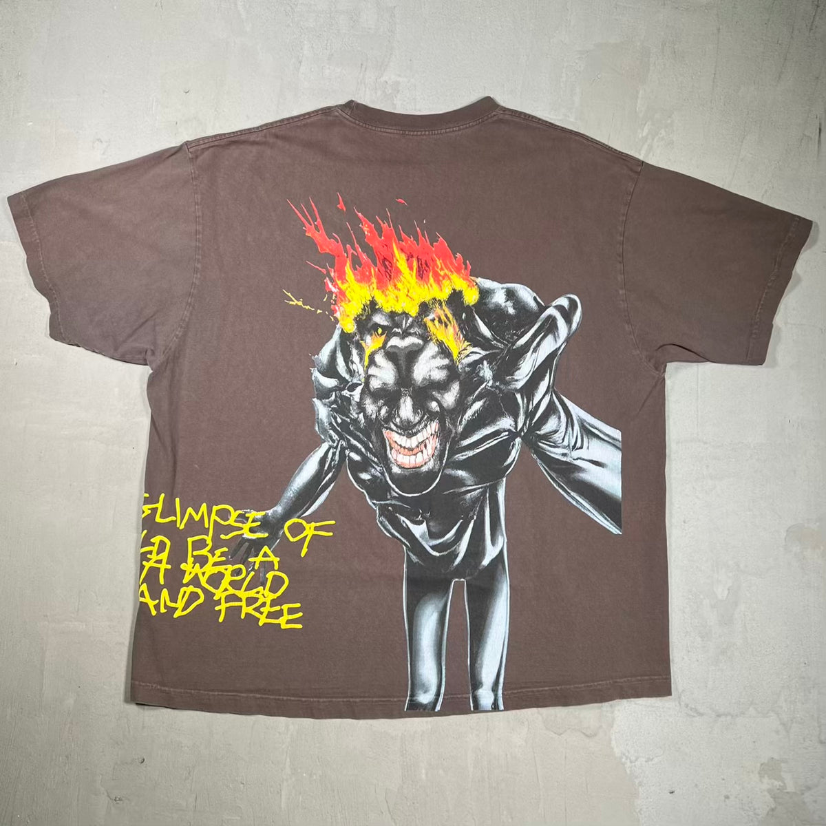 Travis Scott Utopia Feast of Sight Brown Tee Size XXL USED x18454