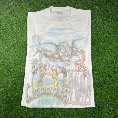 Travis Scott Circus Maximus White Strongman Tee Size Large USED x14493