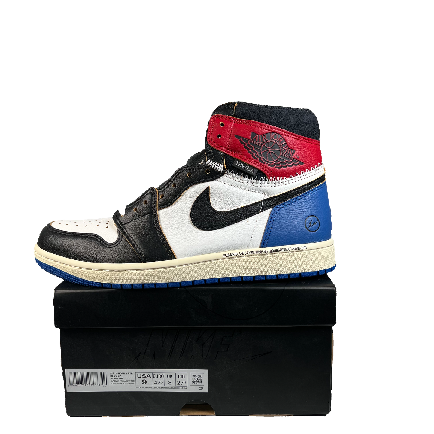 Jordan 1 High Fragment Union Red Sport Royal (2026) Size 9 NEW s22538
