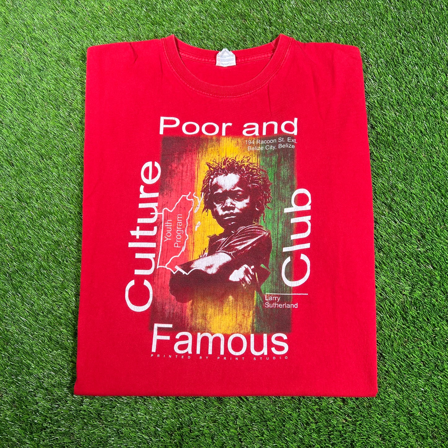 Poor and Famous Culture Club Red Tee Size XL USED v17828