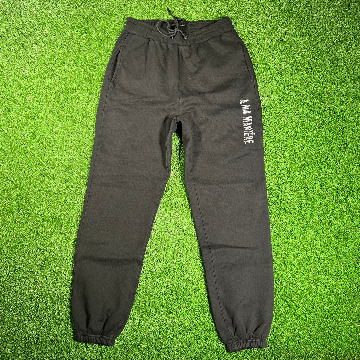 A Ma Maniere Stitch Black Sweatpants Size Medium USED x16022