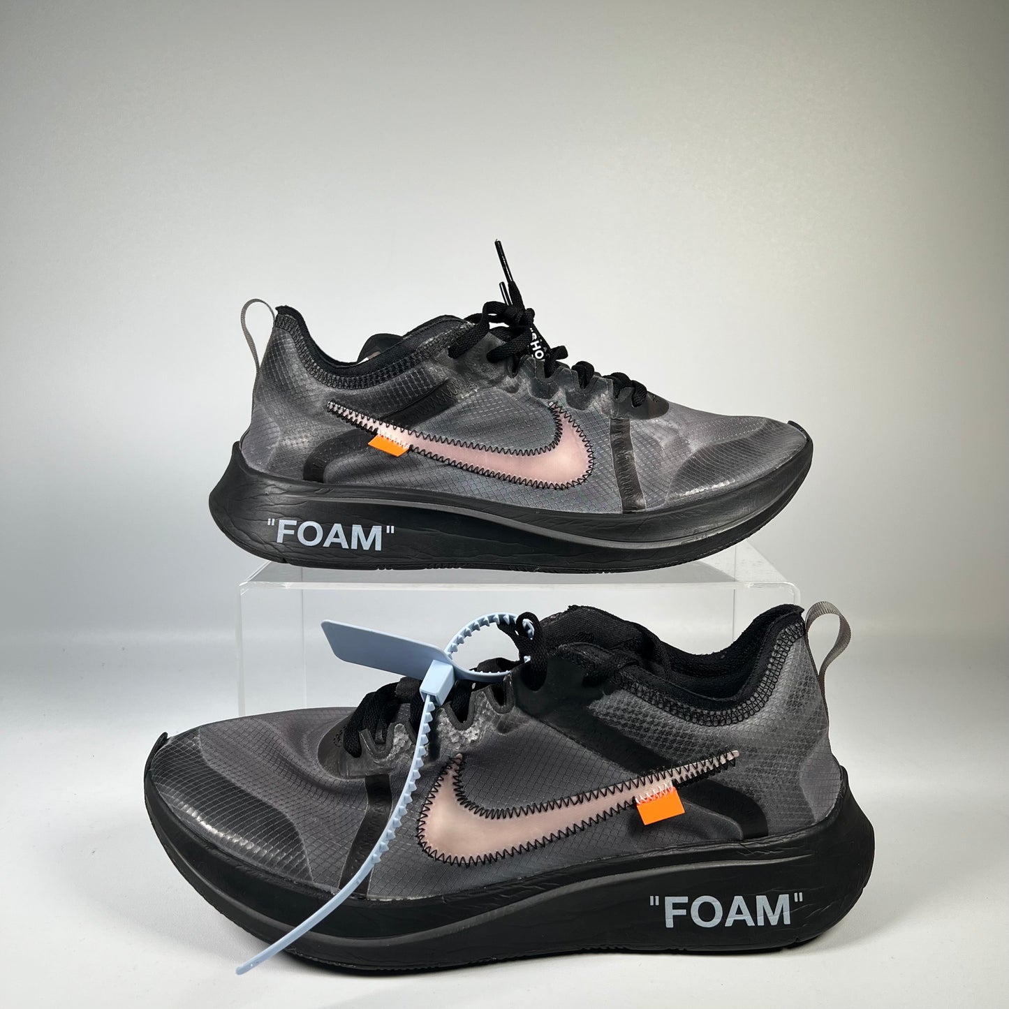 Nike Zoom Fly Off-White Black Silver (2018) Size 11 USED s19367