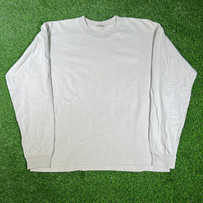 Yeezy Season 7 Plain Blank Cream Longsleeve Size Medium USED x14386