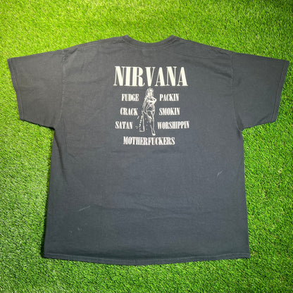Y2K Nirvana About a Girl Black Tee Size XXL USED v18859