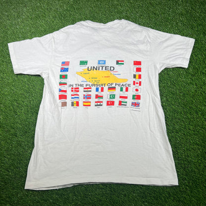 1990's Operation Desert Shield White Tee Sized Large USED x14931
