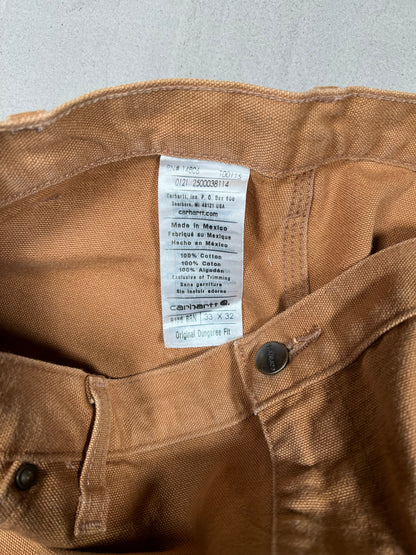 Y2K Carhartt Double Knee Workwear Tan Pants Size 33x32 USED v19763