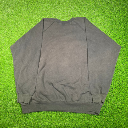 1990s "No Way Out" Washed Black Crewneck Size XXL USED v17631