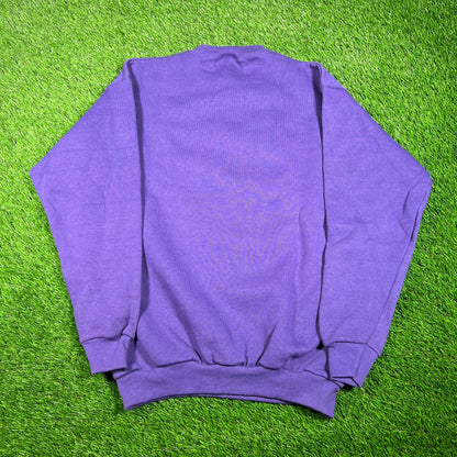 1990s Wolves Purple Wildlife Crewneck Size Medium NEW v17535