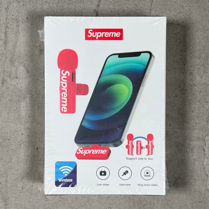 Supreme Red Mini Mics (set of 2) NEW
