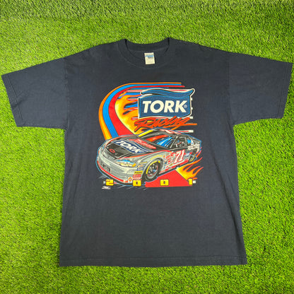 2001 Tork Racing #71 Navy Tee Size XL USED v16692