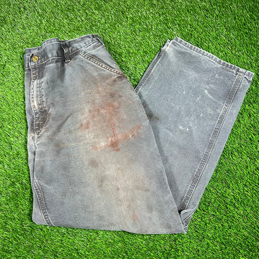 Y2K Carhartt Grey Cargo Pants Size 38 USED v16802