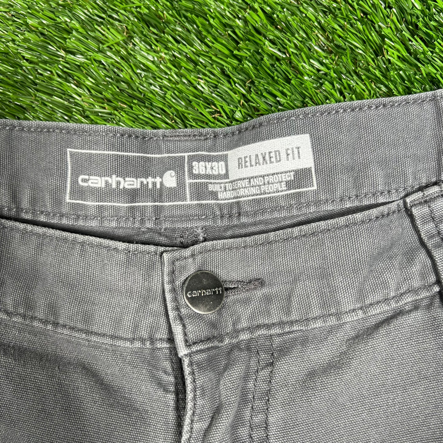 Carhartt Relaxed Fit Grey Pant Size 36x30 USED v16899